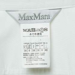 Pre Owned Max Mara White Cotton Button Front Belted Tunic Top S