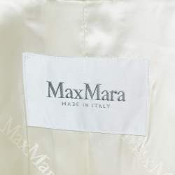 Max Mara Ivory White Double Breasted Teddy Bear Coat S