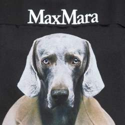 Pre Owned Max Mara Black Dog Print Cotton T-Shirt XL
