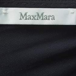 Pre Owned Max Mara Affine Black Crepe and Cotton Pleated Midi Dress S