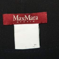 Pre Owned Max Mara Black Crepe Pleated Sleeveless Dress M