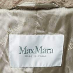 Max Mara Beige Wool Teddy Bear Double Breasted Coat S