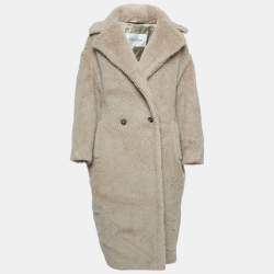 Max Mara Beige Wool Teddy Bear Double Breasted Coat S