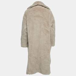 Max Mara Beige Wool Teddy Bear Double Breasted Coat S