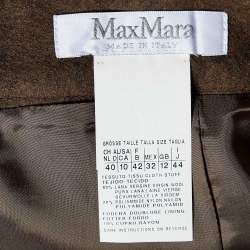 Pre Owned Max Mara Brown Wool Pencil Skirt M