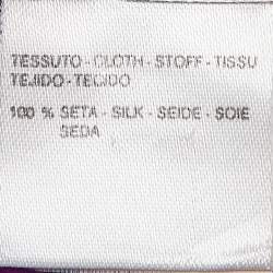 Pre Owned Max Mara Purple Silk and Rib Knit One shoulder Tie-Up Crop Top S