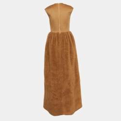 Pre Owned Max Mara Brown Camel Hair Mito Maxi Dress S