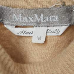 Max Mara Beige Rib Knit Turtle Neck Sweater M