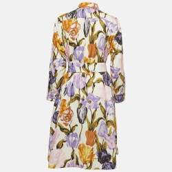 Pre Owned Weekend Max Mara Multicolour Floral Print Cotton Shirt Dress M