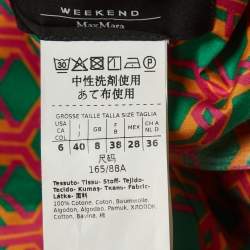 Pre Owned Weekend Max Mara Multicolor Printed Cotton Belted Shirt Dress S