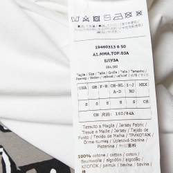 Pre Owned Max Mara White Logo Print Cotton Crew Neck T-Shirt S