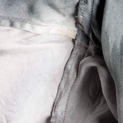 Pre Owned Max Mara Purple Watercolor Print Silk Blouse M