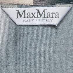 Pre Owned Max Mara Purple Watercolor Print Silk Blouse M