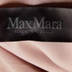 Max Mara Pink Synthetic Feather Tiered Midi Dress M
