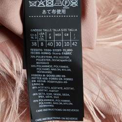 Max Mara Pink Synthetic Feather Tiered Midi Dress M