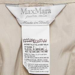 Pre Owned Max Mara Beige Silk Sleeveless Short Dress L
