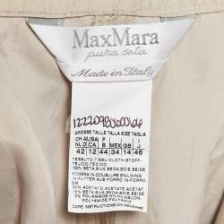 Pre Owned Max Mara Beige Silk Sleeveless Short Dress L