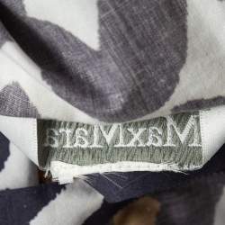 Max Mara Blue Printed Poplin Belted Short Dress M