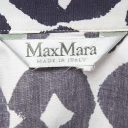 Max Mara Blue Printed Poplin Belted Short Dress M