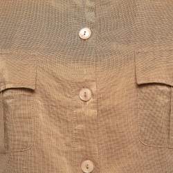 Max Mara Metallic Linen Blend Sleeveless Shirt L