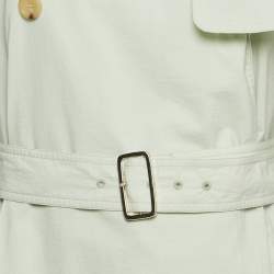 Pre Owned Max Mara Light Green Cotton Double Breasted Falster Trench Coat S