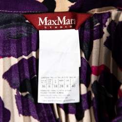 Max Mara Studio Multicolored Printed Georgette Pleated Skirt S