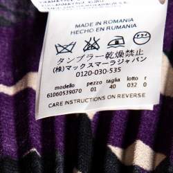 Max Mara Studio Multicolored Printed Georgette Pleated Skirt S