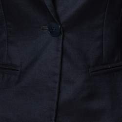 Max Mara Studio Navy Blue Knit Single Breasted Blazer S