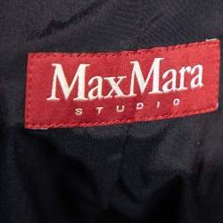 Max Mara Studio Navy Blue Knit Single Breasted Blazer S