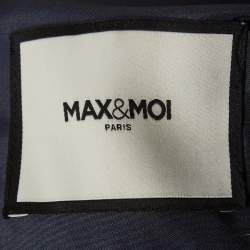 مملوكة مسبقًا Max & Moi Navy Blue Real Fur and Suede Hooded Vest S