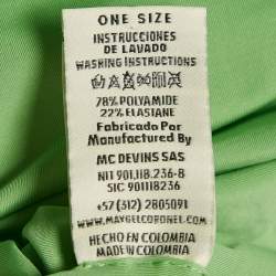 Pre Owned Maygel Coronel Green Jersey One Shoulder Maxi Dress One Size 