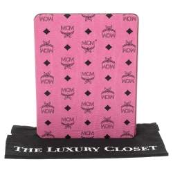Pre Owned MCM Pink Visetos Leather Elda Ipad Case
