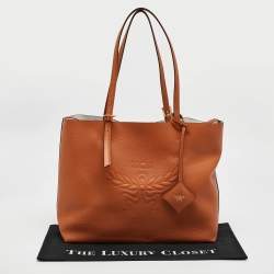 MCM Cognac Leather Medium Himmel Shopper Tote