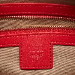 MCM Red Visetos Coated Canvas and Leather 'Year Of The Mouse' Camera Bag