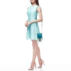 MCM Teal Green Leather Mini Patricia Phone Crossbody Bag