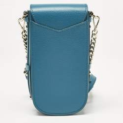 MCM Teal Green Leather Mini Patricia Phone Crossbody Bag