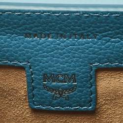 MCM Teal Green Leather Mini Patricia Phone Crossbody Bag