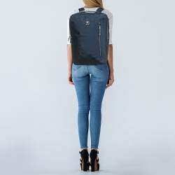 Pre Owned MCM Navy Blue Visetos Nylon Medium Dieter Backpack