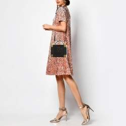 Pre Owned MCM Black Visetos Coated Canvas and Leather Berlin Box Bag