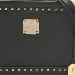 Pre Owned MCM Black Visetos Coated Canvas and Leather Berlin Box Bag