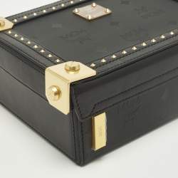 Pre Owned MCM Black Visetos Coated Canvas and Leather Berlin Box Bag