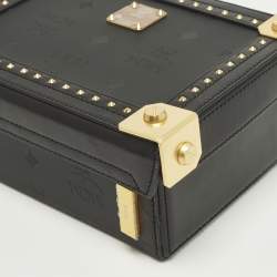 Pre Owned MCM Black Visetos Coated Canvas and Leather Berlin Box Bag