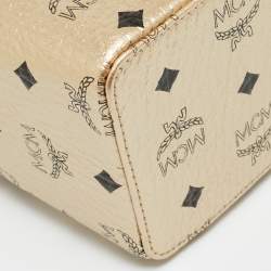 مملوكة مسبقًا MCM Rockstar Gold Visetos Coated Canvas Vanity Case