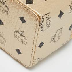 مملوكة مسبقًا MCM Rockstar Gold Visetos Coated Canvas Vanity Case