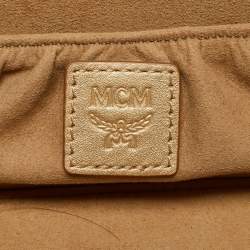 مملوكة مسبقًا MCM Rockstar Gold Visetos Coated Canvas Vanity Case