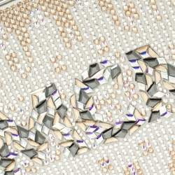 Pre Owned MCM Silver Leather Swarovski Crystal Embellished Berlin Box Bag