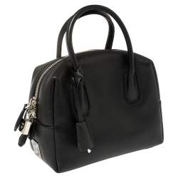 Pre Owned MCM Black Leather Boston Satchel