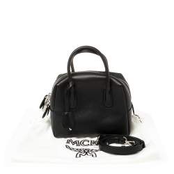 Pre Owned MCM Black Leather Boston Satchel