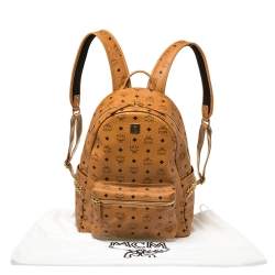 Pre Owned MCM Cognac Visetos Coated Canvas Large Stark Backpack