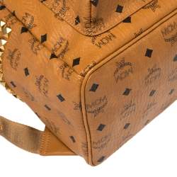 Pre Owned MCM Cognac Visetos Coated Canvas Large Stark Backpack